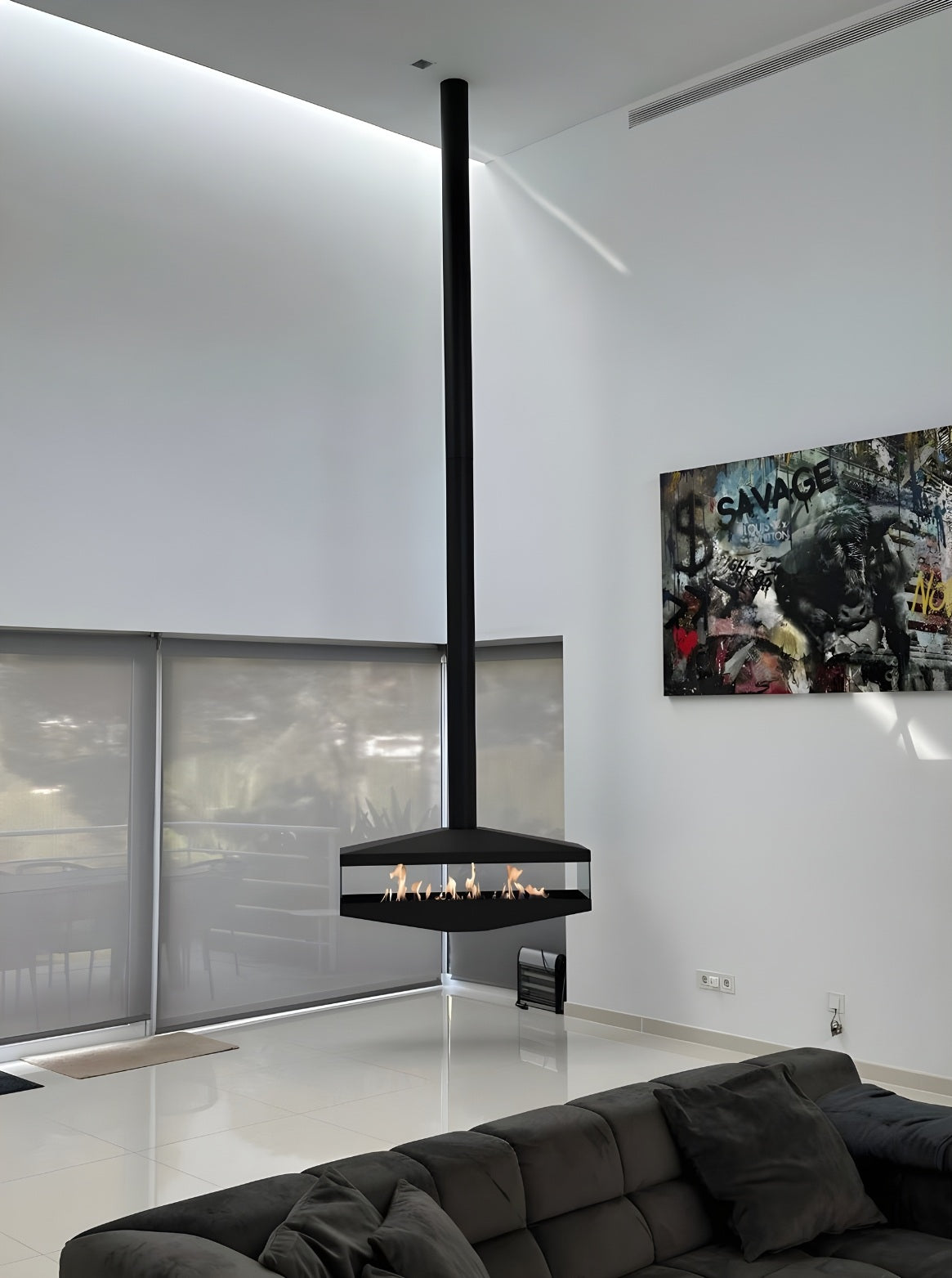 Egano Tube Bio Ethanol Plafondhaard 130 CM