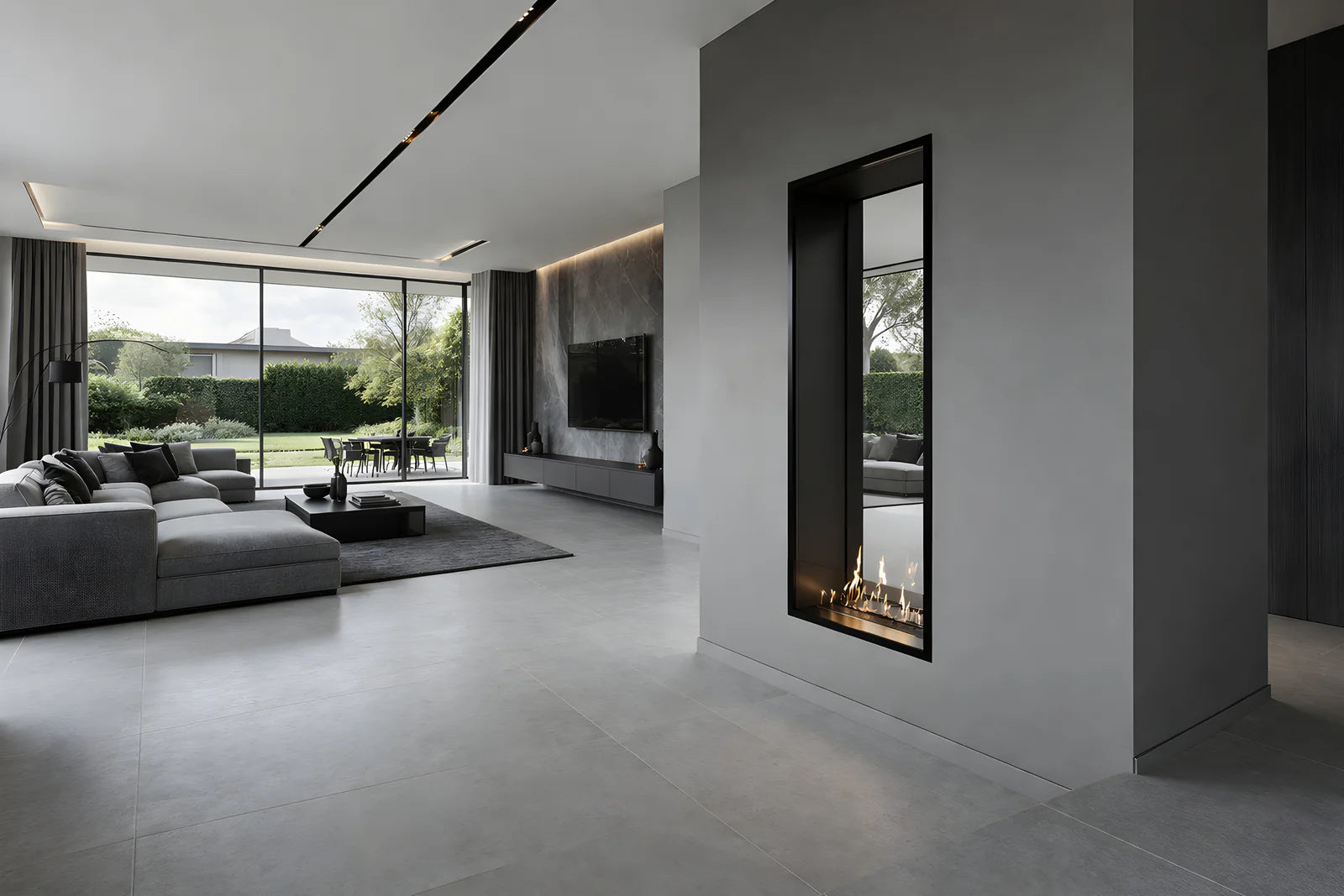 Fame Vertical Doorkijkhaard Enkel Volle Glas 80 x 100 cm