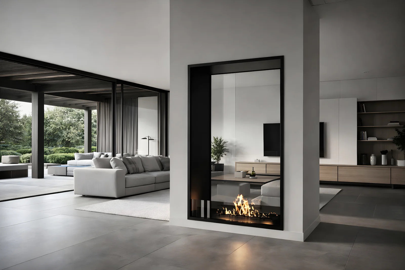 Fame Vertical Doorkijkhaard Enkel Volle Glas 90 x 140 cm