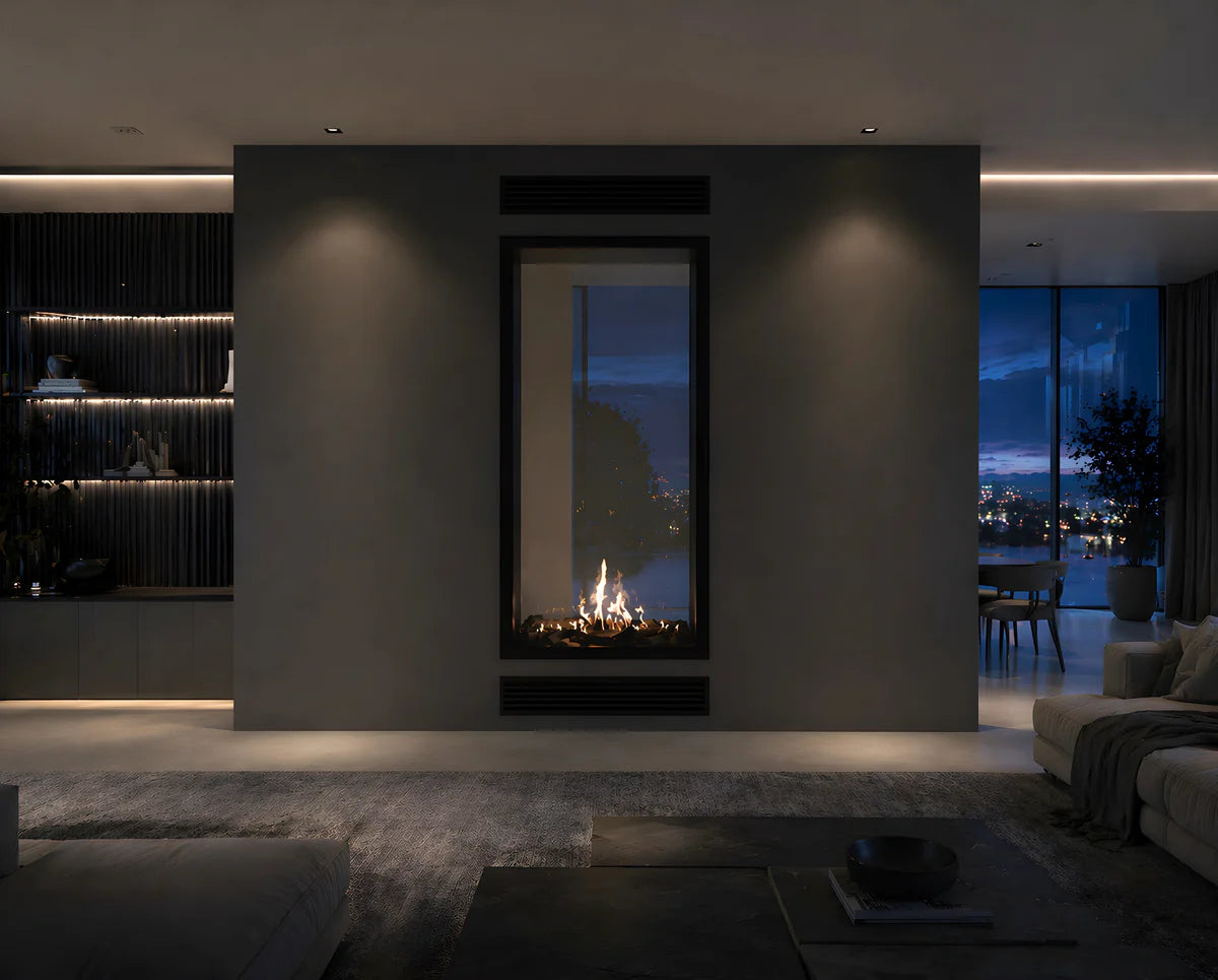 Fame Vertical Doorkijkhaard Met Volle Glas 100 x 140 cm