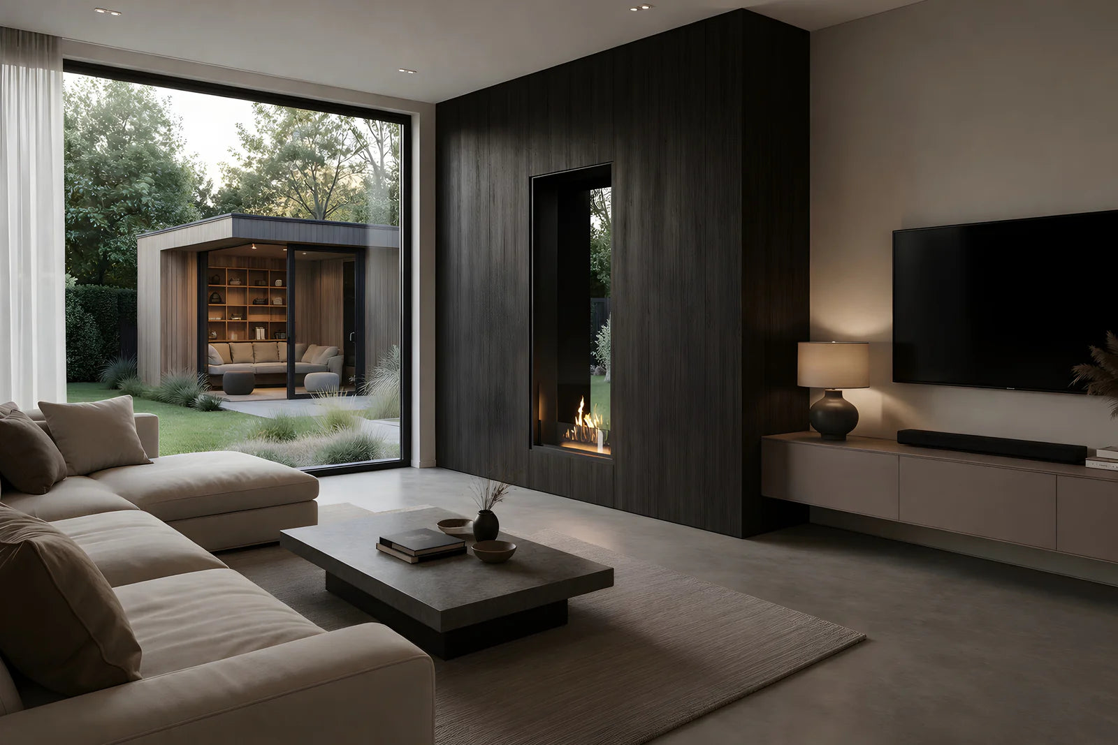 Fame Vertical Doorkijkhaard Enkel Volle Glas 60 x 160 cm
