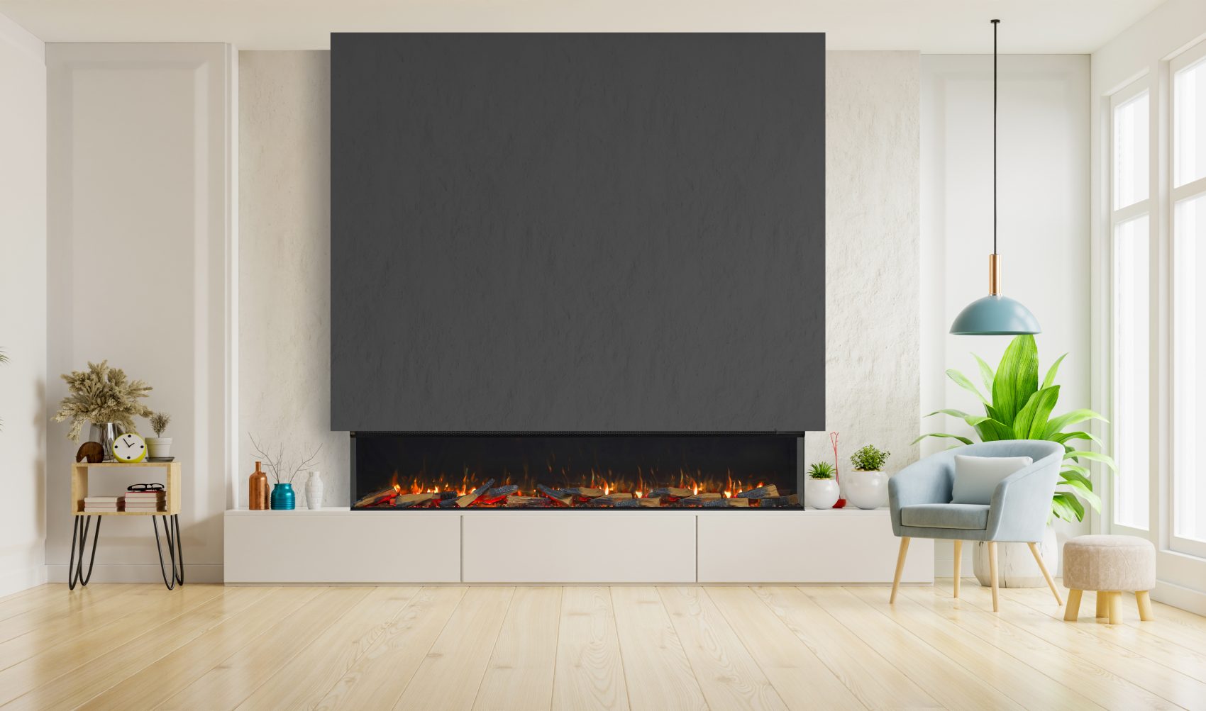Trimline Solus Elektrische Driezijdig Inbouwhaard 130 cm
