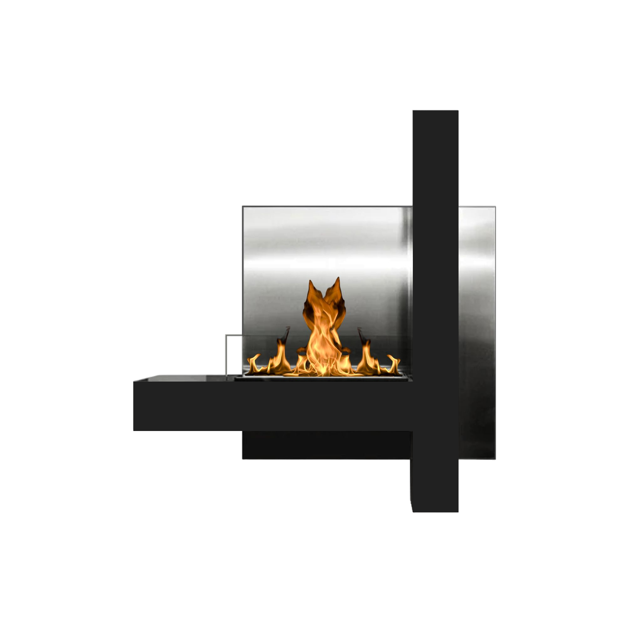 Vachi Zwart Bio Ethanol Wandhaard H90 CM