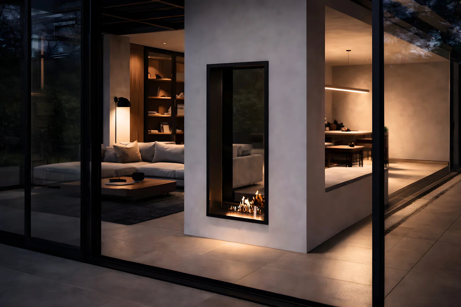 Fame Vertical Doorkijkhaard Enkel Volle Glas 60 x 140 cm