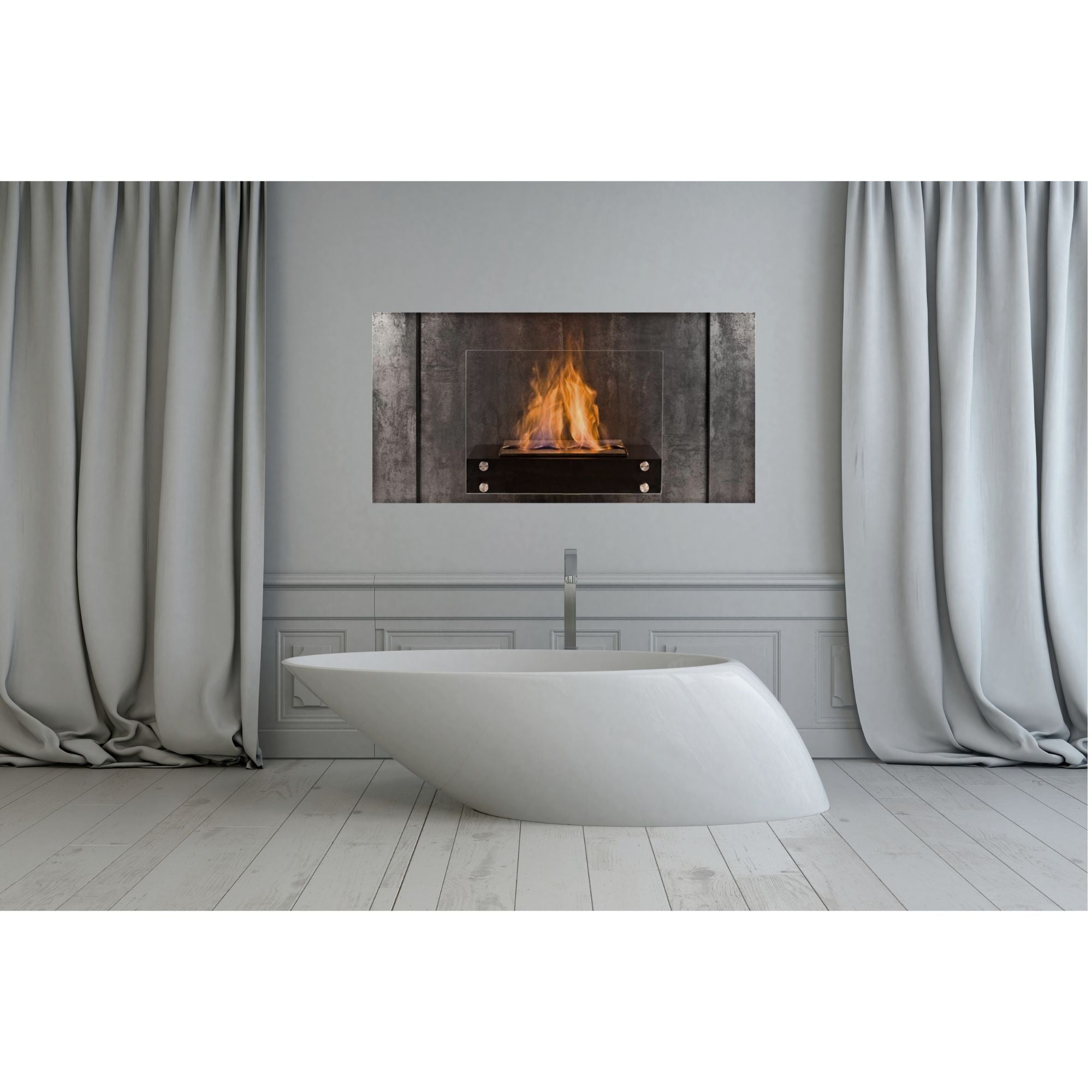 Elbrus Antracietgrijs Bio Ethanol Wandhaard 120 CM