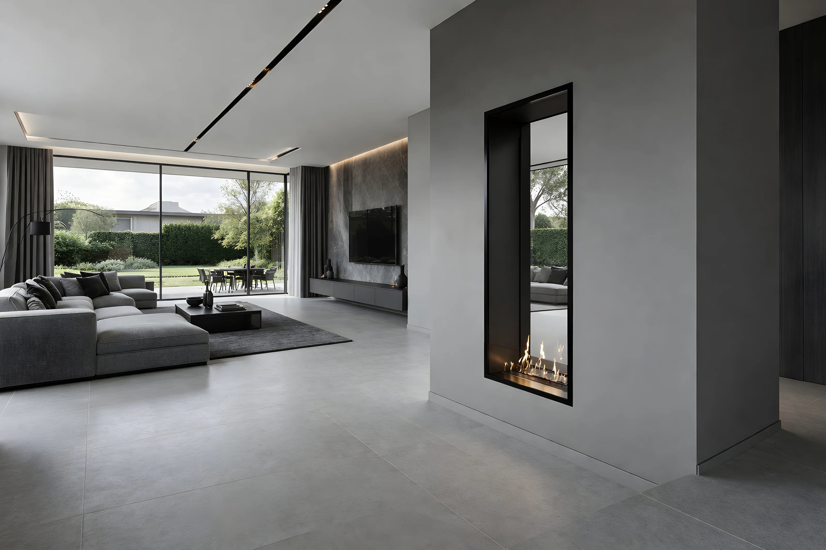 Fame Vertical Doorkijkhaard Enkel Volle Glas 80 x 200 cm