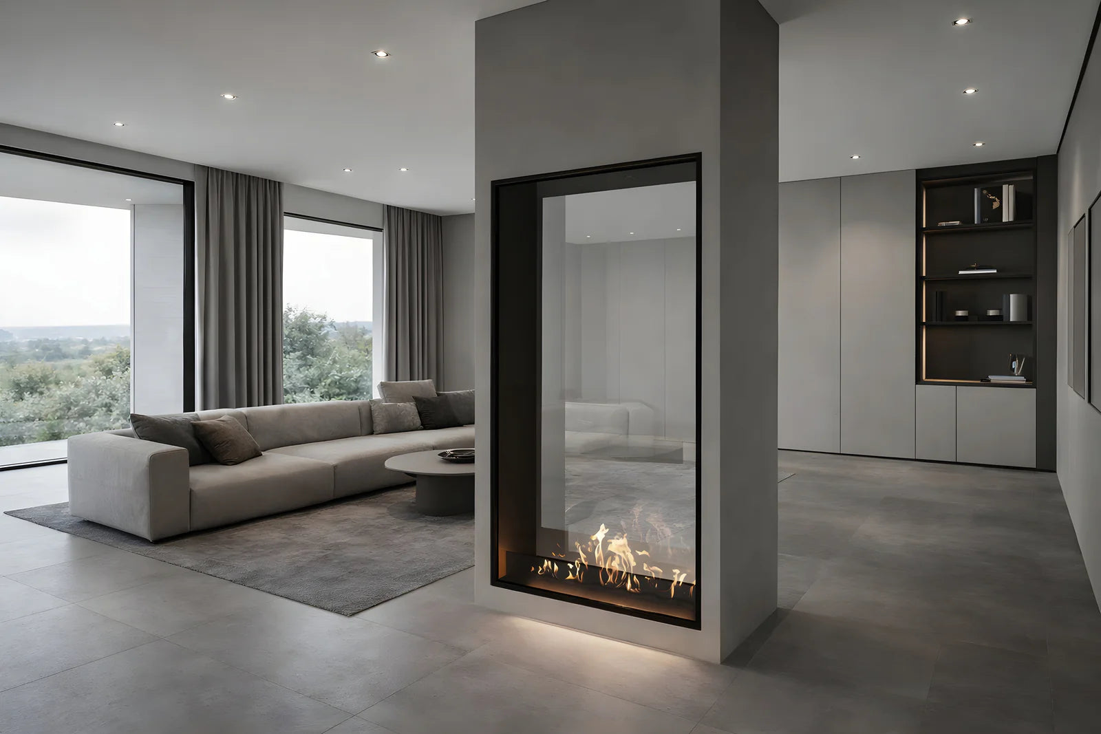 Fame Vertical Doorkijkhaard Enkel Volle Glas 100 x 180 cm