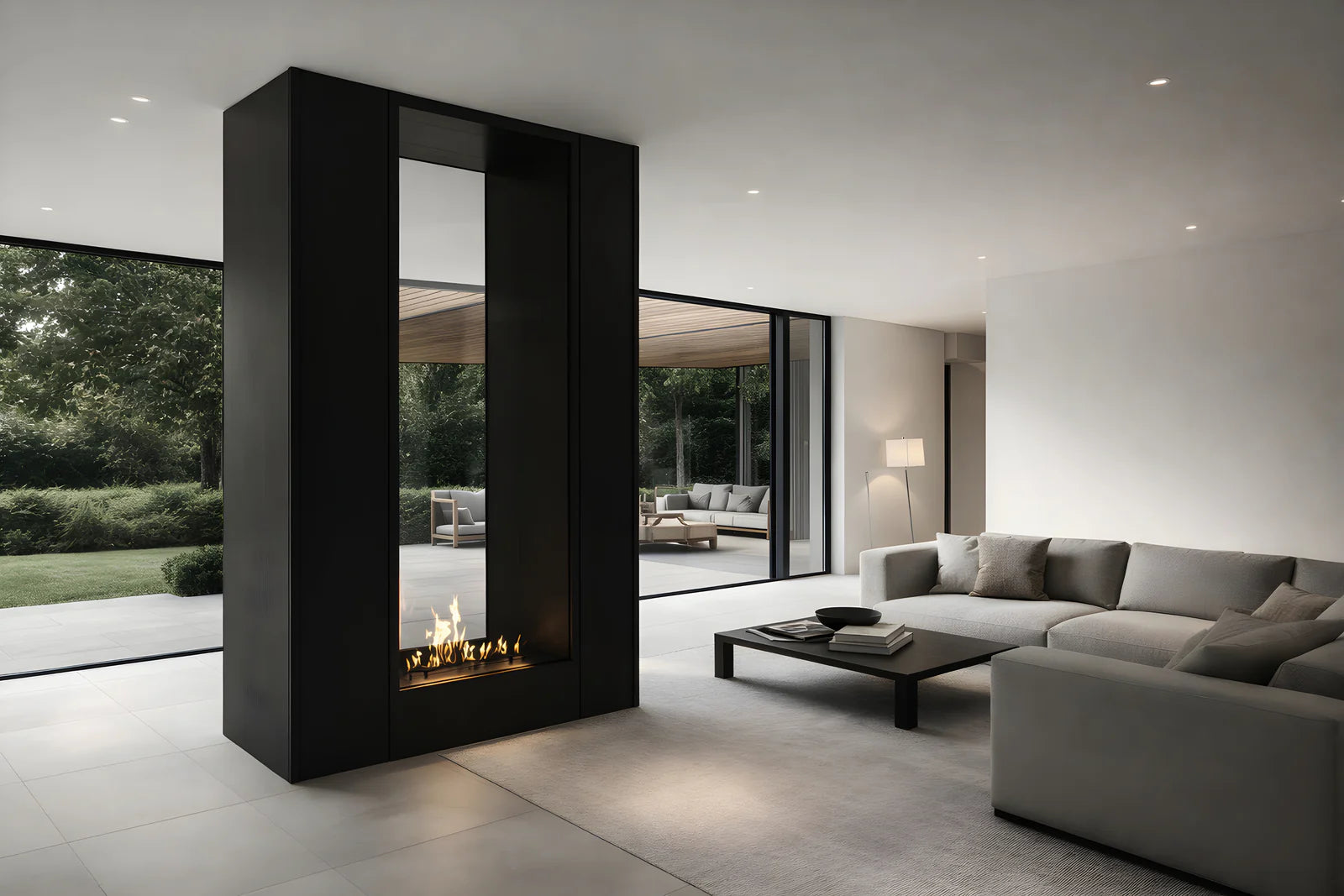 Fame Vertical Doorkijkhaard Enkel Volle Glas 90 x 200 cm