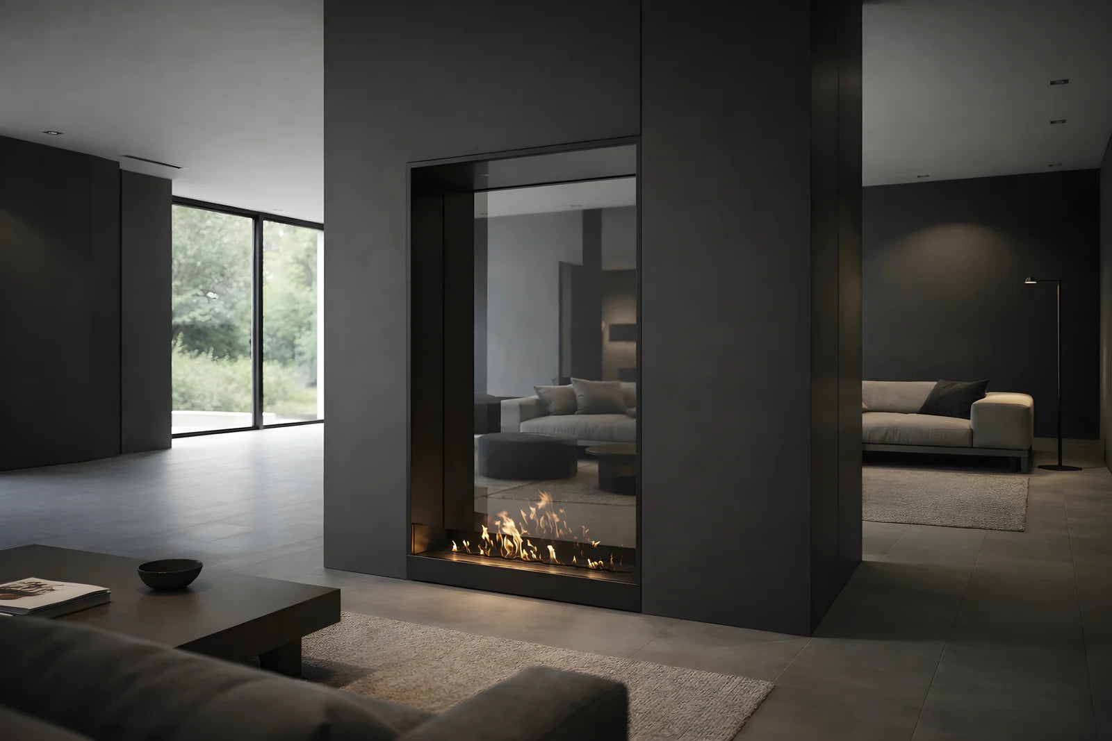 Fame Vertical Doorkijkhaard Enkel Volle Glas 100 x 100 cm