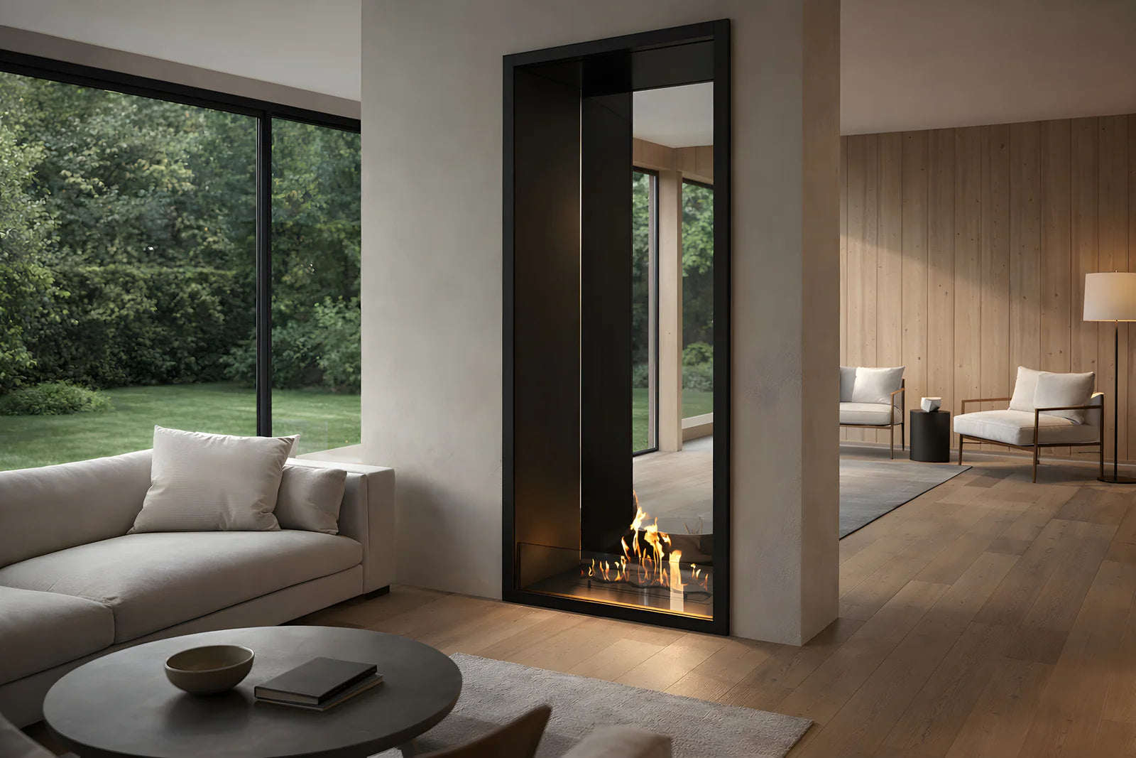 Fame Vertical Doorkijkhaard Enkel Volle Glas 80 x 180 cm
