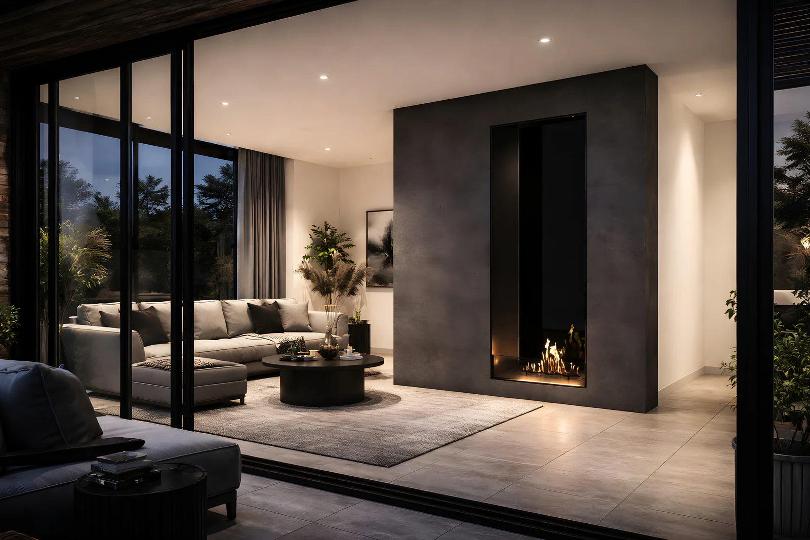 Fame Vertical Doorkijkhaard Enkel Volle Glas 70 x 200 cm