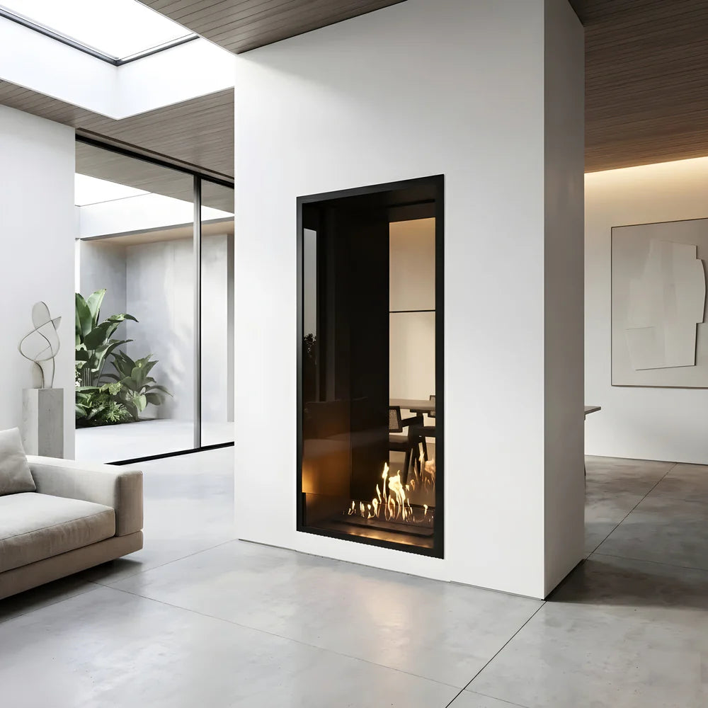 Fame Vertical Doorkijkhaard Enkel Volle Glas 70 x 180 cm