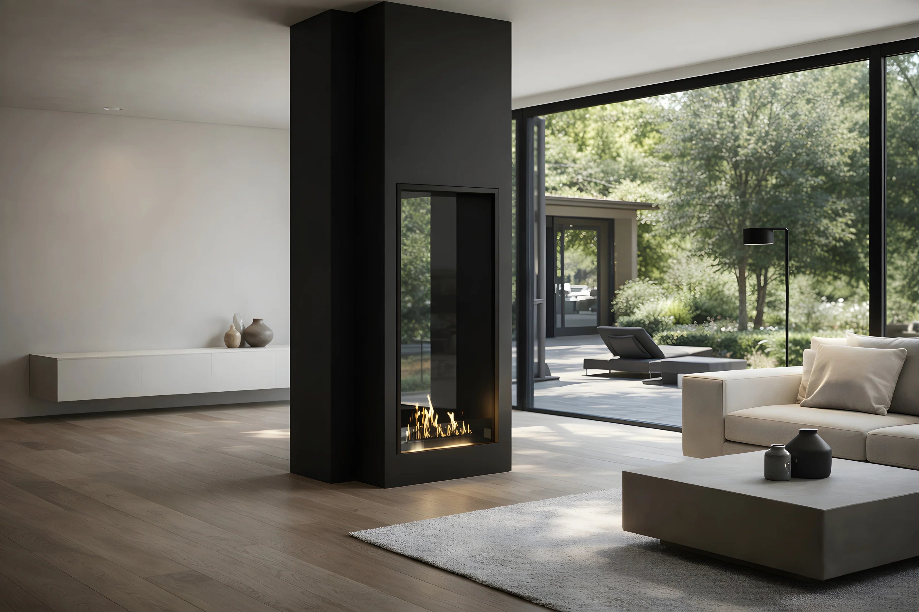 Fame Vertical Doorkijkhaard Enkel Volle Glas 80 x 180 cm
