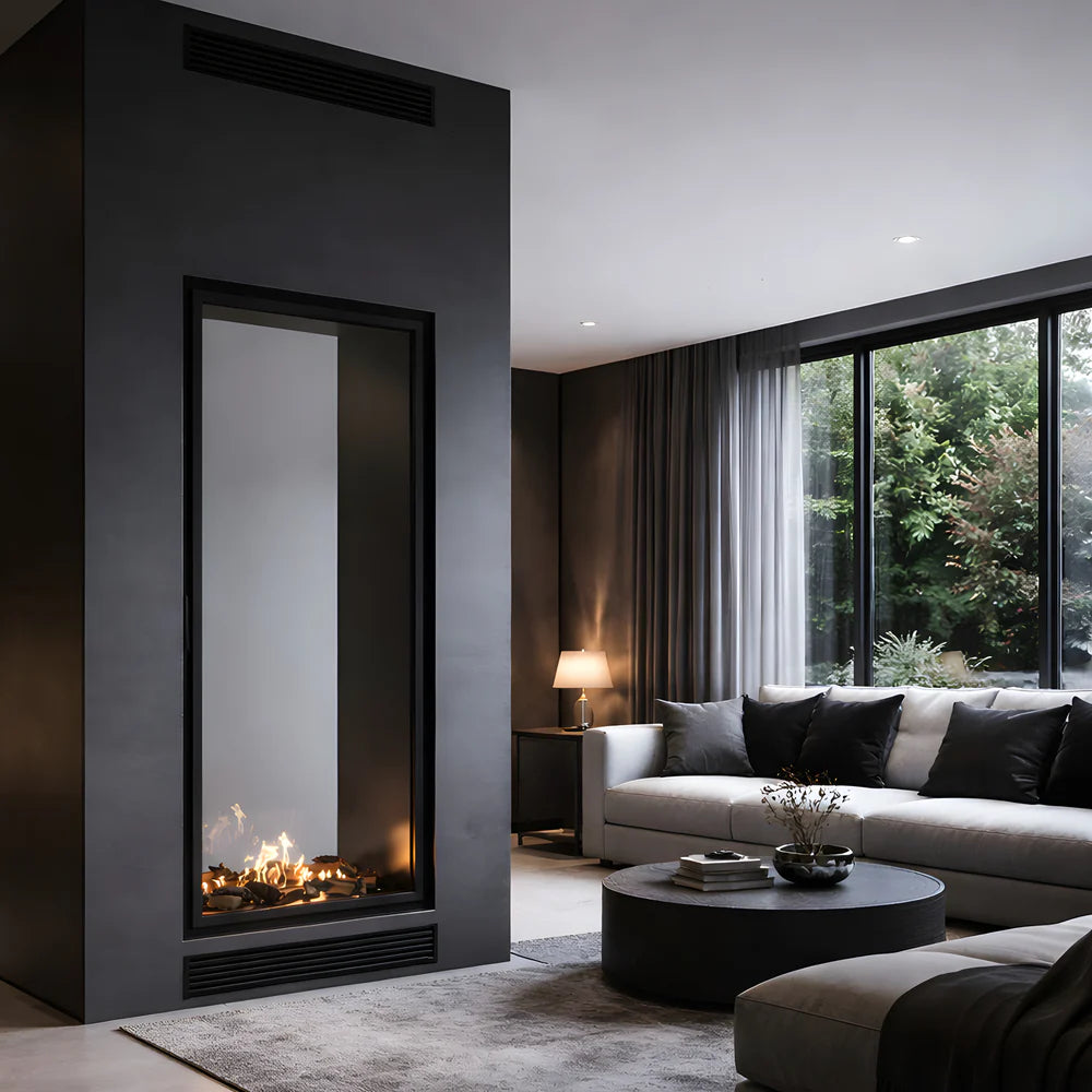 Fame Vertical Doorkijkhaard Met Volle Glas 90 x 160 cm