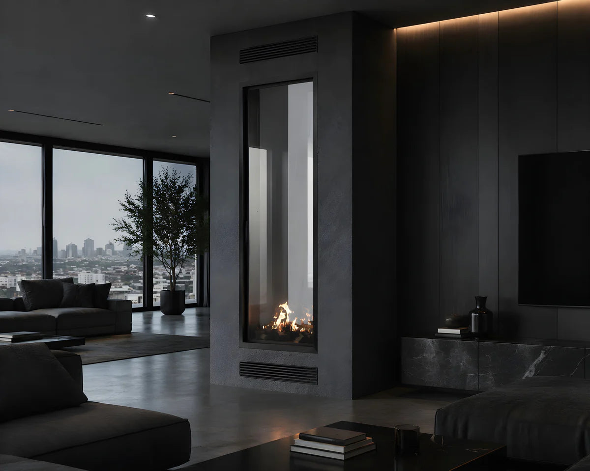 Fame Vertical Doorkijkhaard Met Volle Glas 100 x 120 cm