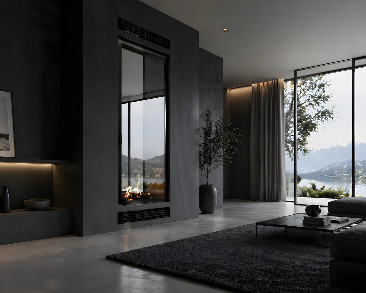 Fame Vertical Doorkijkhaard Met Volle Glas 100 x 140 cm