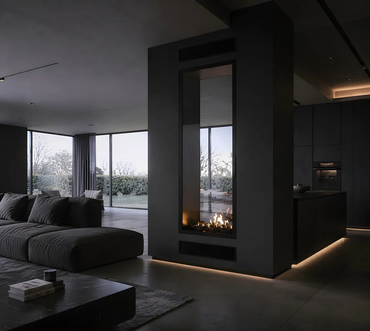 Fame Vertical Doorkijkhaard Met Volle Glas 100 x 140 cm
