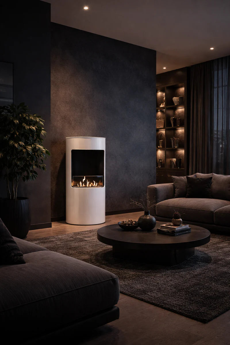 Lomanian Wit Bio Ethanol Vrijstaand Haard H95 CM