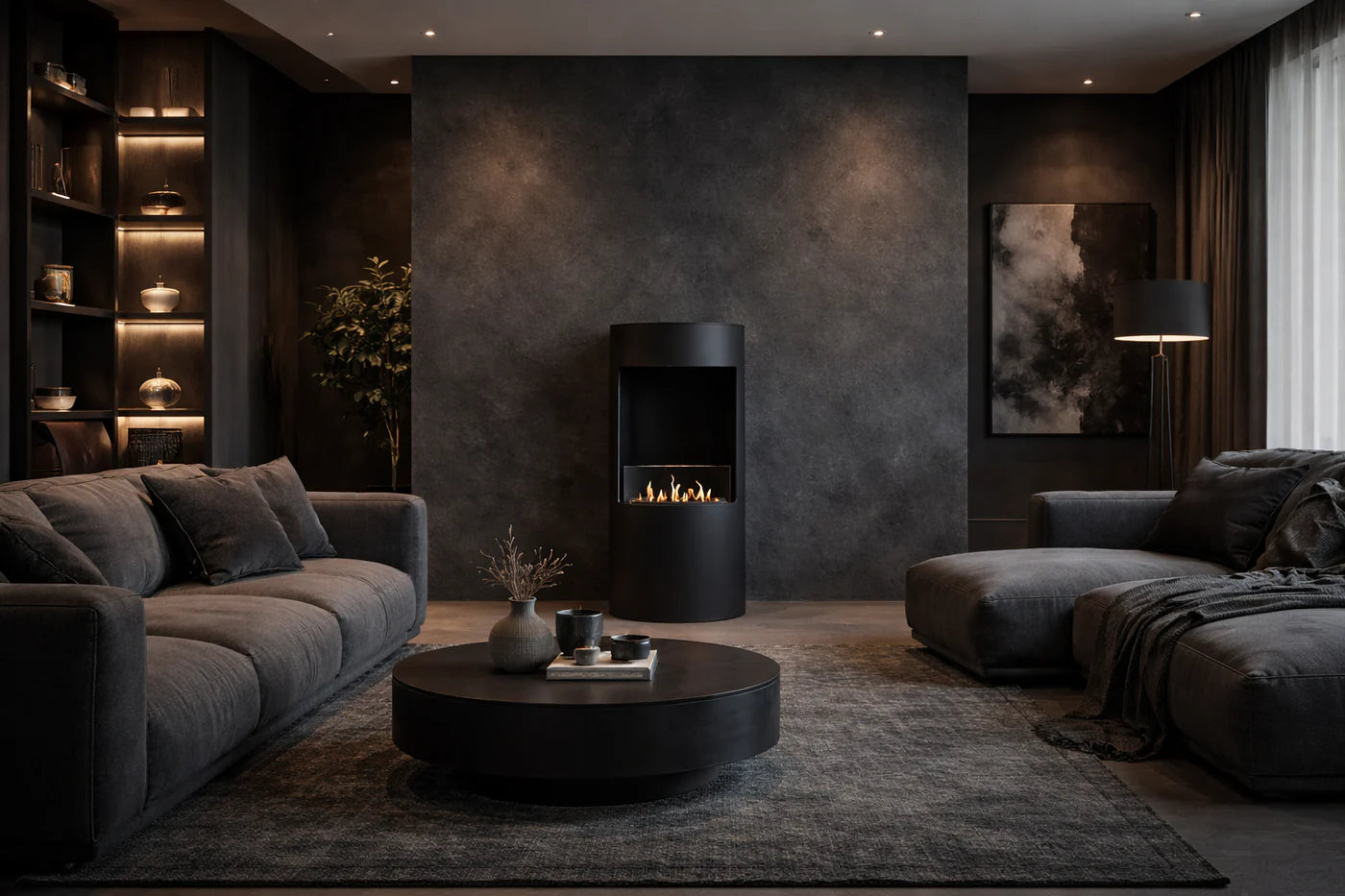 Lomanian Zwart Bio Ethanol Vrijstaand Haard H95 CM