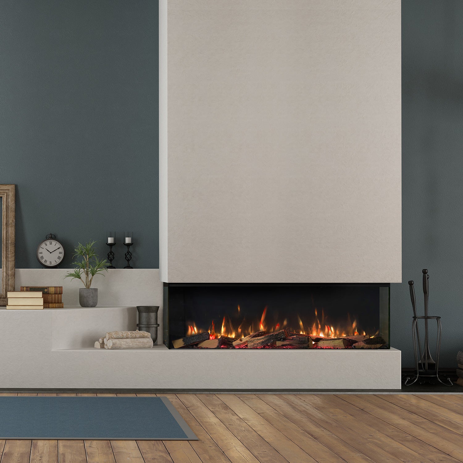 Trimline Solus Elektrische Driezijdig Inbouwhaard 130 cm