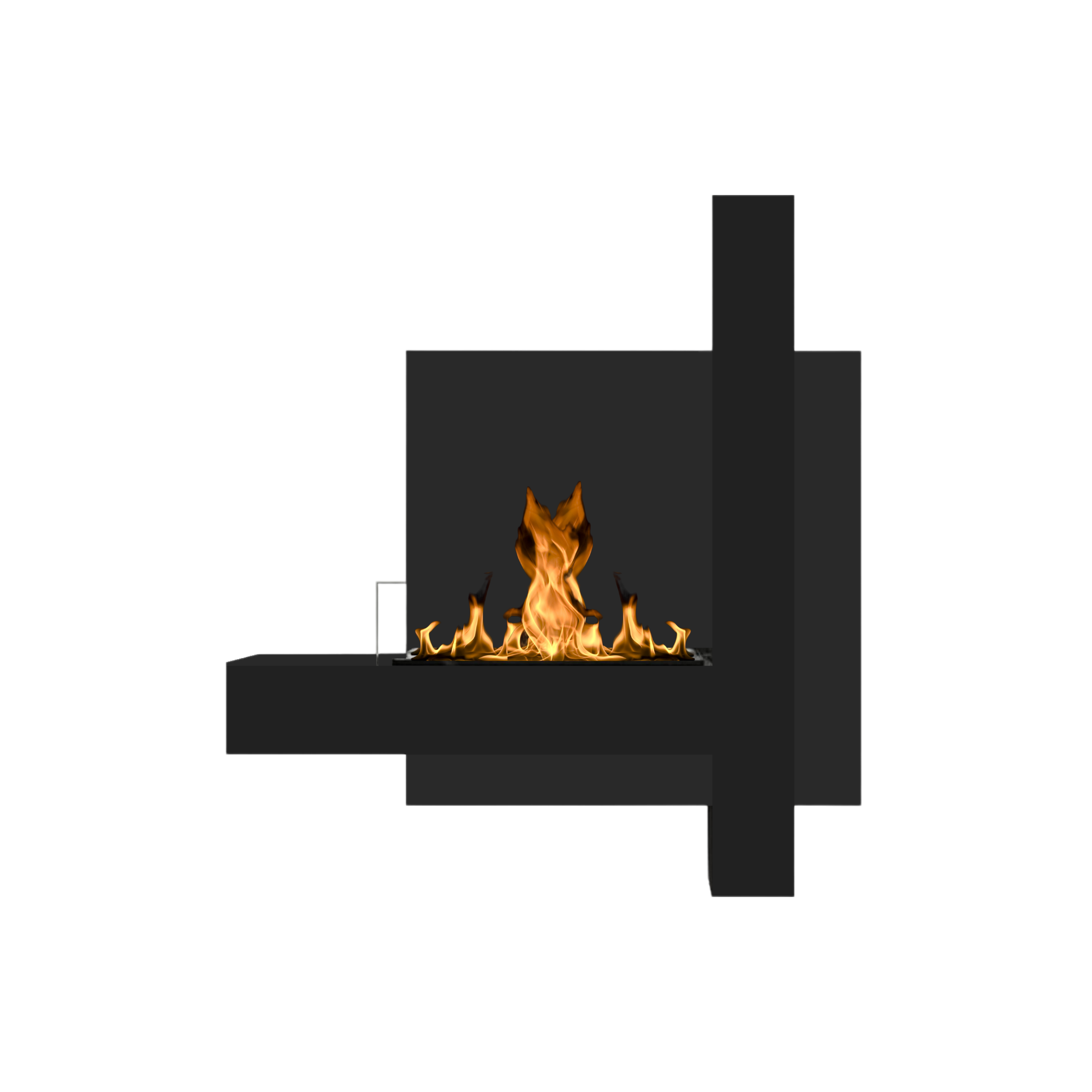 Vachi Zwart Bio Ethanol Wandhaard H90 CM